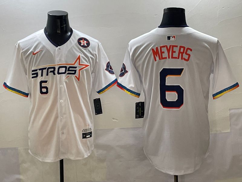 Men Houston Astros #6 Meyers White Four generations Joint Name 2025 Nike MLB Jersey style 6->houston astros->MLB Jersey
